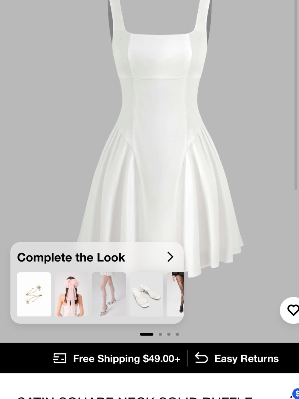 Cider White Square-Neck Fit & Flare Mini Dress